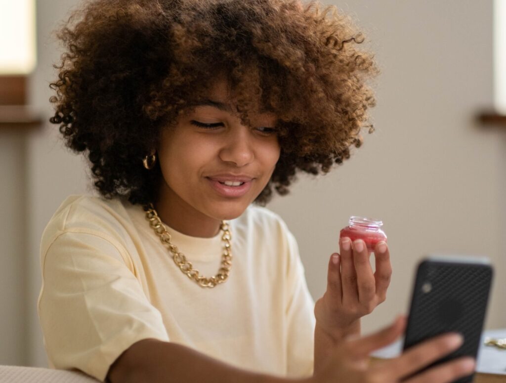 UGC creator making content for the Amazon Influencer Programme.