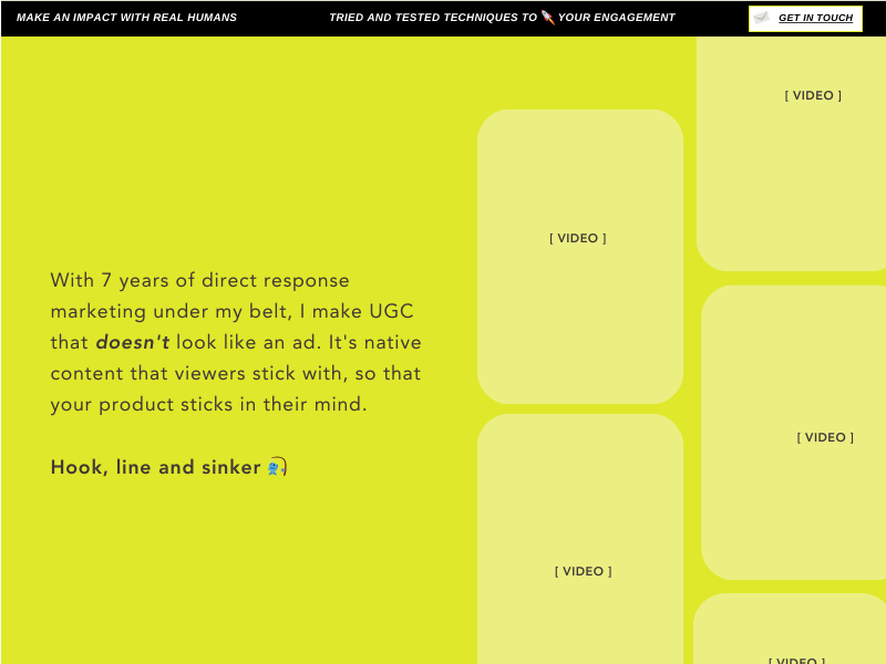 UGC Portfolio USP page